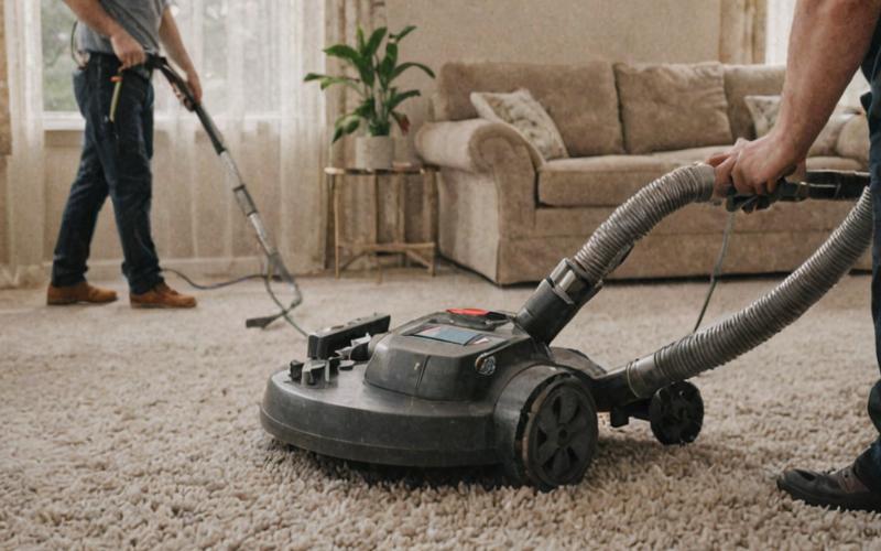 Jack's carpet cleaning team working professionally